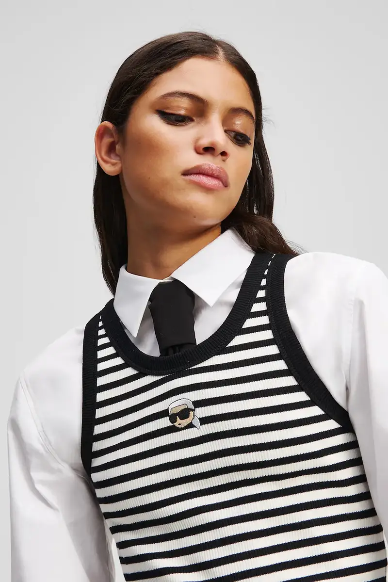 top in cotone colore nero A3W17079 miniatura 3