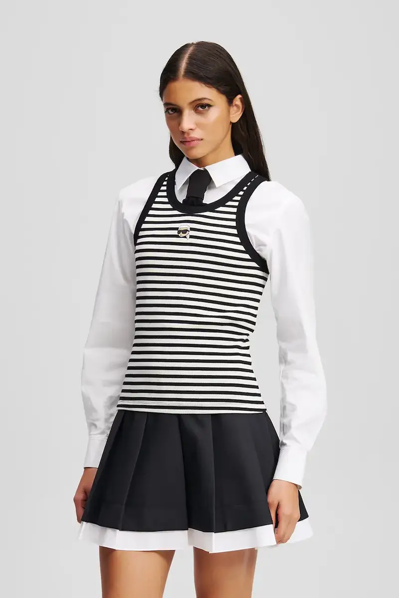 top in cotone colore nero A3W17079