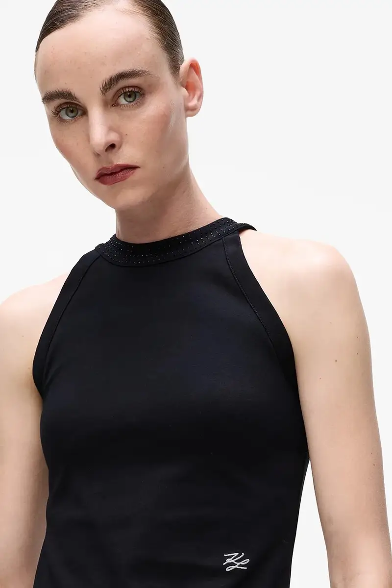 top in cotone colore nero A4W17056 miniatura 3