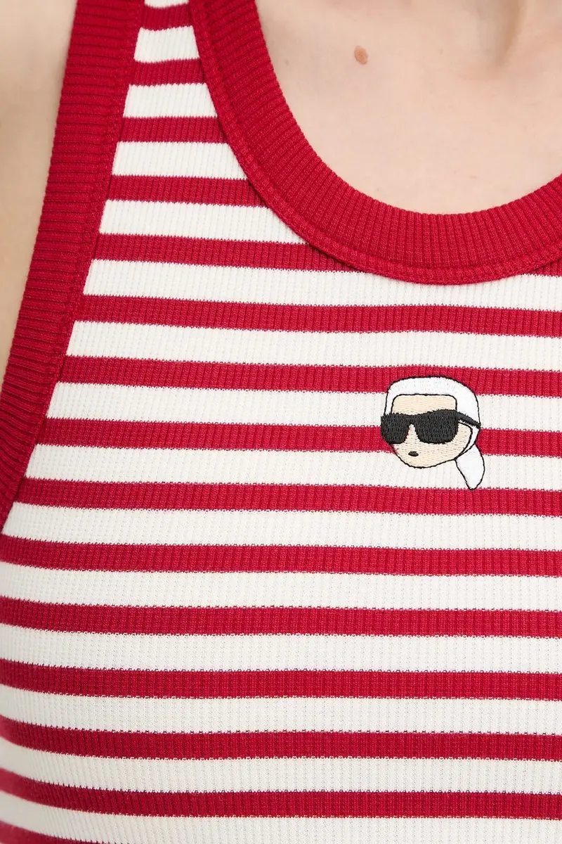 top in cotone colore rosso A3W17079 miniatura 5