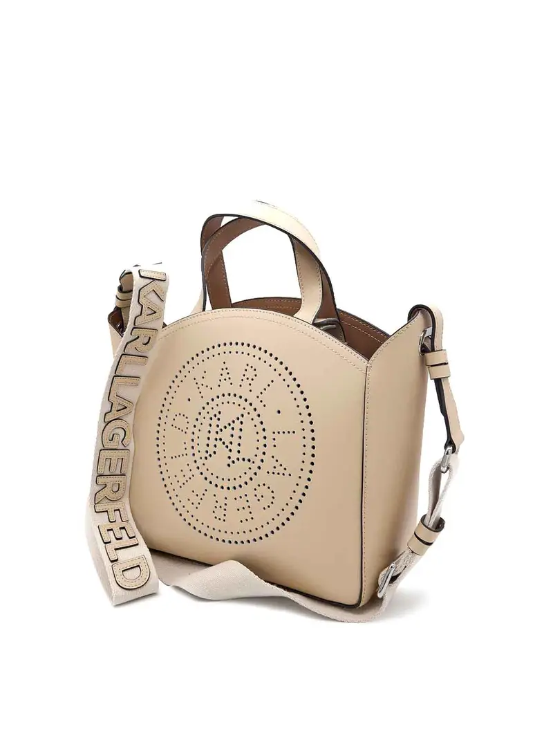 Tote piccola perforato Beige