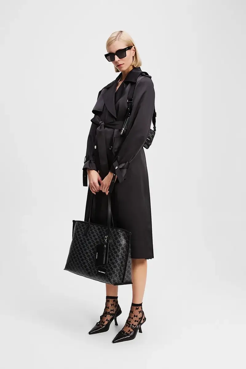 Karl Lagerfeld Trench Donna Nero 3775592 miniatura 4