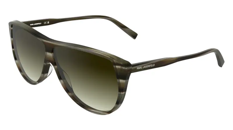 Unisex Karl Lagerfeld KL6227S 261 Occhiali da sole Acetato Verde Marrone Pilot Normale