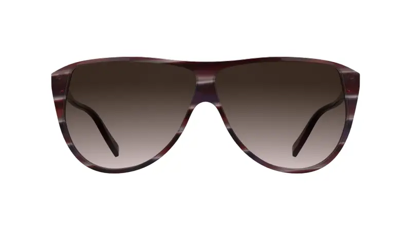 Unisex Karl Lagerfeld KL6227S 608 Occhiali da sole Acetato Bordeaux Marrone Pilot Normale miniatura 2