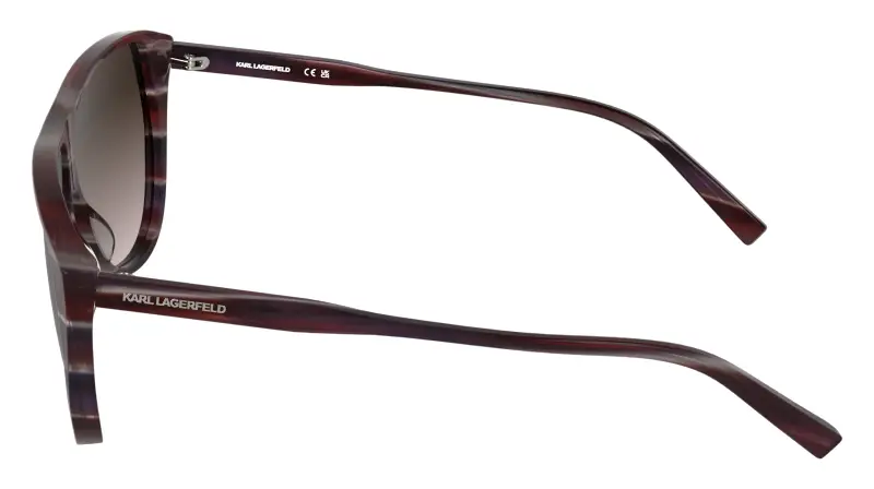 Unisex Karl Lagerfeld KL6227S 608 Occhiali da sole Acetato Bordeaux Marrone Pilot Normale miniatura 3