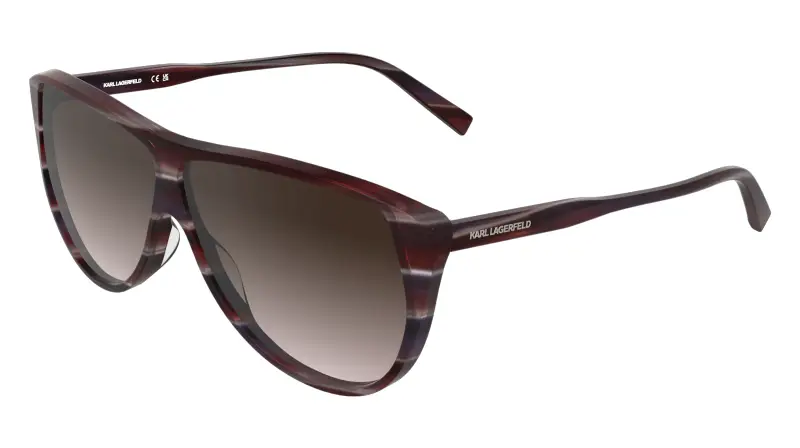Unisex Karl Lagerfeld KL6227S 608 Occhiali da sole Acetato Bordeaux Marrone Pilot Normale