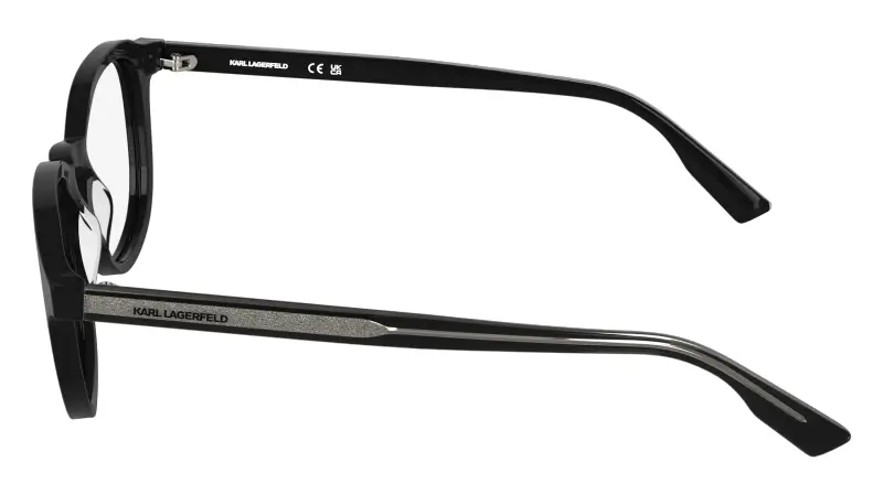 Unisex Karl Lagerfeld KL6235 001 Montature da vista Acetato Nero Geometrica Normale miniatura 3