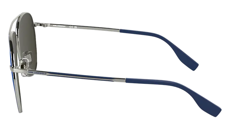 Karl Lagerfeld Unisex KL360S 040 Occhiali da sole Metallo Argento Pilot Normale miniatura 2