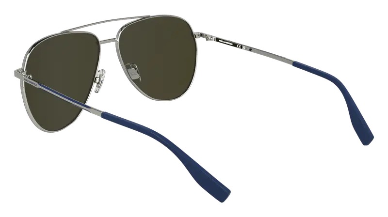 Karl Lagerfeld Unisex KL360S 040 Occhiali da sole Metallo Argento Pilot Normale miniatura 3