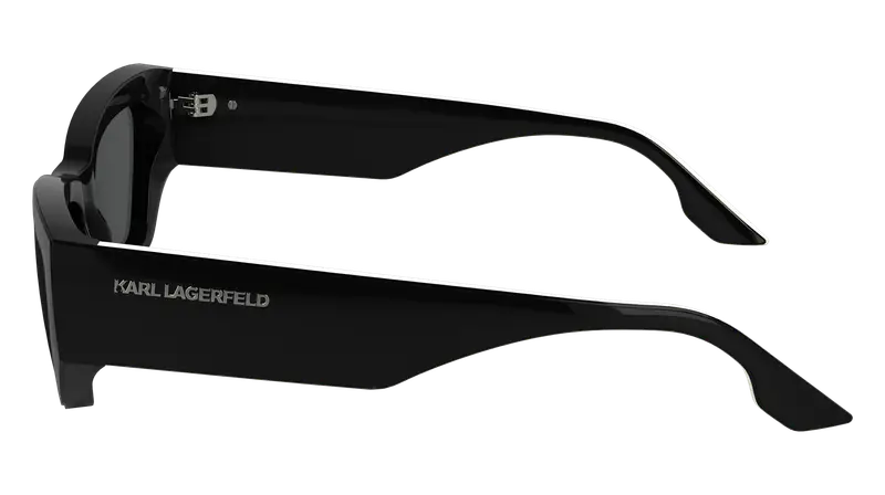 Karl Lagerfeld Unisex KL6160S 001 Occhiali da sole Iniettato Nero Squadrata Normale miniatura 3