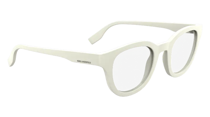 Karl Lagerfeld Unisex KL6177 105 Montature da vista Bio-iniettato Bianco Geometrica Normale miniatura 3