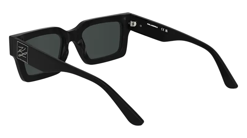 Karl Lagerfeld Unisex KL6182S 001 Occhiali da sole Acetato Nero Fumo Squadrata Normale miniatura 3