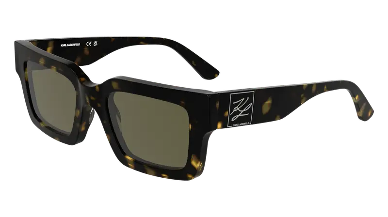 Karl Lagerfeld Unisex KL6182S 242 Occhiali da sole Acetato Havana Marrone Squadrata Normale