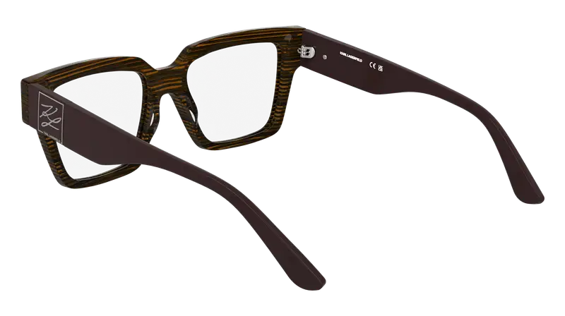 Karl Lagerfeld Unisex KL6196 212 Montature da vista Acetato Marrone Squadrata Normale miniatura 3
