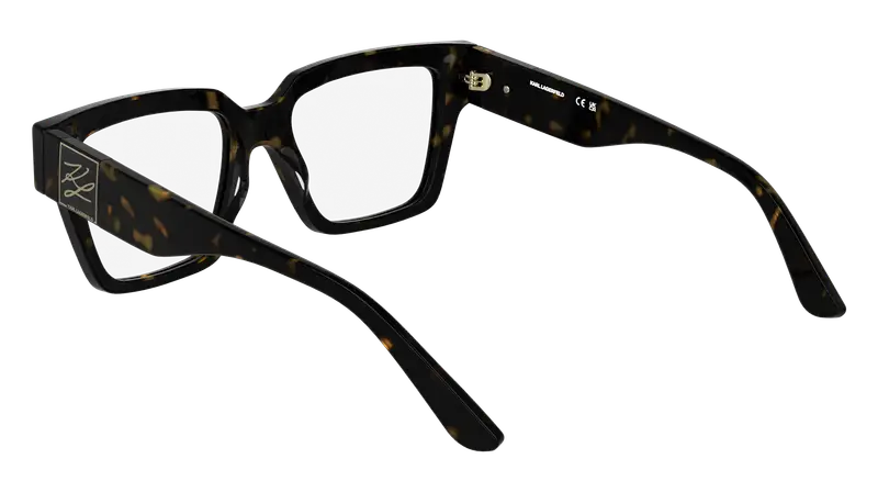 Karl Lagerfeld Unisex KL6196 242 Montature da vista Acetato Havana Squadrata Normale miniatura 3