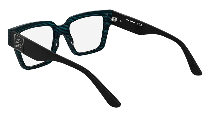 Karl Lagerfeld Unisex KL6196 422 Montature da vista Acetato Blu Squadrata Normale miniatura 3