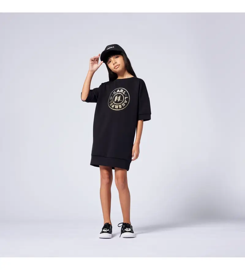 unisex per bambino Z30464 Abito fantasia nero (4años= 102cm), Casual, Poliestere, Manica corta, moda per bambini