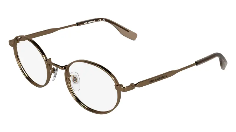 Uomo Karl Lagerfeld KL369 724 Montature da vista Metallo Marrone Rotonda Normale