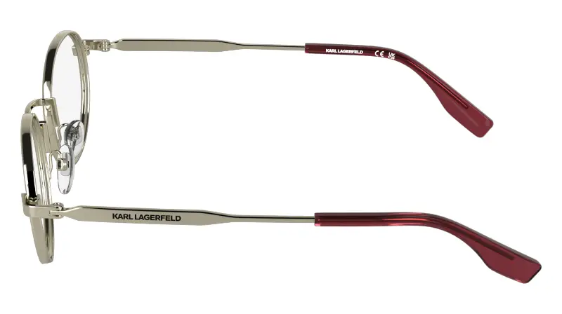 Uomo Karl Lagerfeld KL369 727 Montature da vista Metallo Oro Rotonda Normale miniatura 3