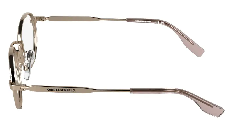 Uomo Karl Lagerfeld KL369 773 Montature da vista Metallo Oro Rotonda Normale miniatura 3