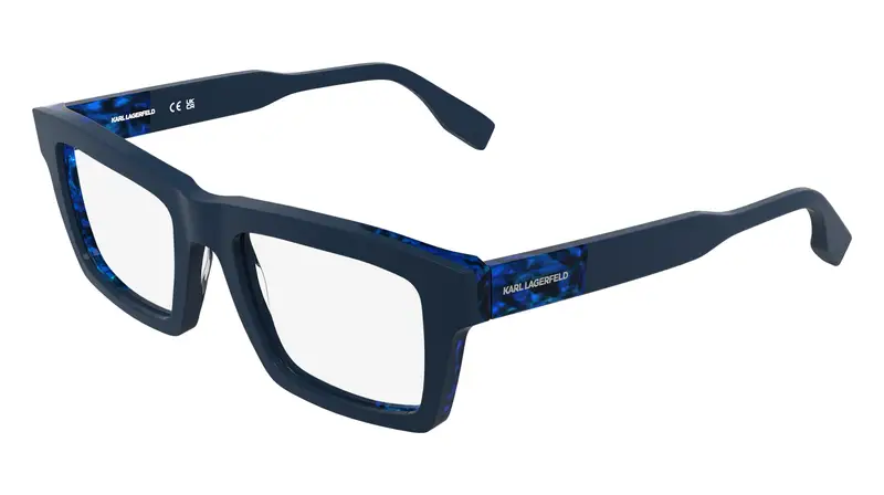 Uomo KL6218 434 Montature da vista Acetato Blu Squadrata Normale
