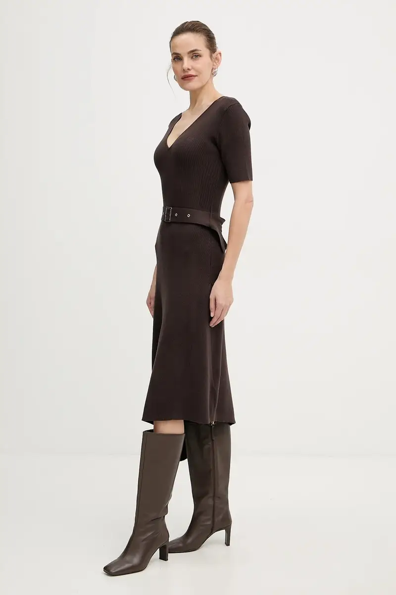 vestito colore marrone A4W13026 miniatura 2