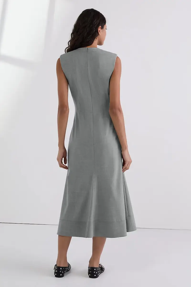 vestito con aggiunta di lana colore grigio A3W13034 miniatura 3