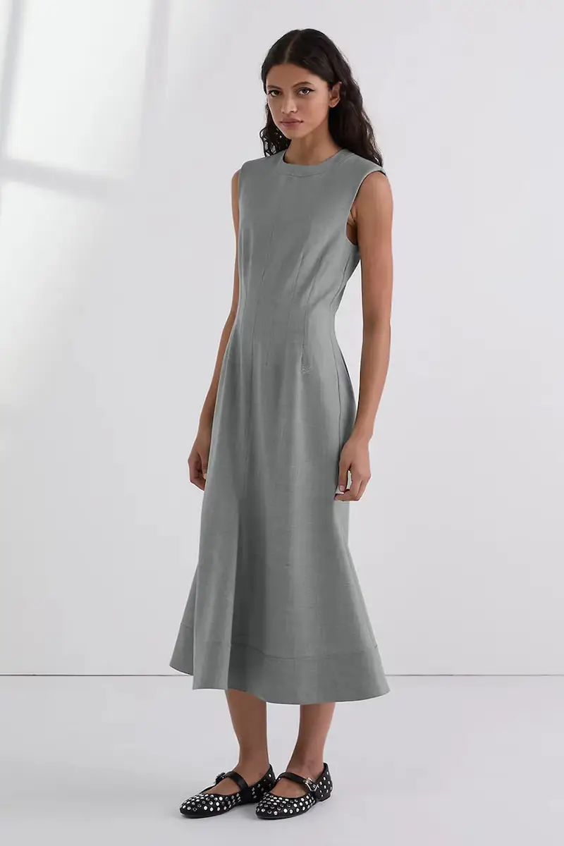 vestito con aggiunta di lana colore grigio A3W13034