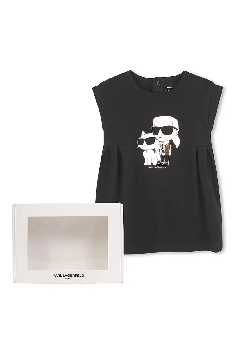 vestito di cotone bambina colore nero Z30510 miniatura 3