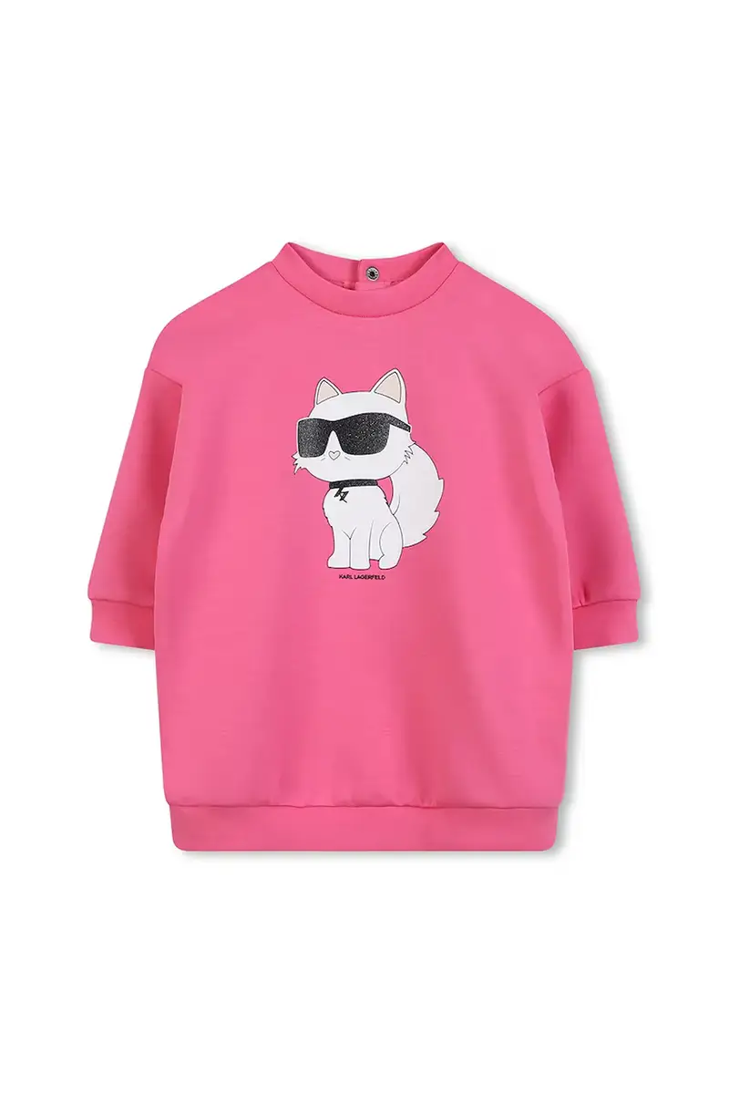 vestito di cotone per bambini colore rosa Z30657