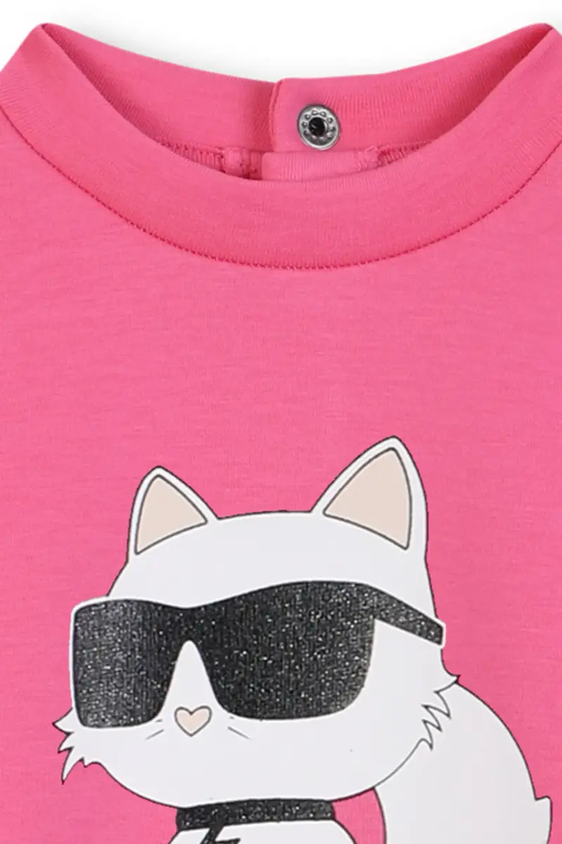 vestito di cotone per bambini colore rosa Z30657 miniatura 3