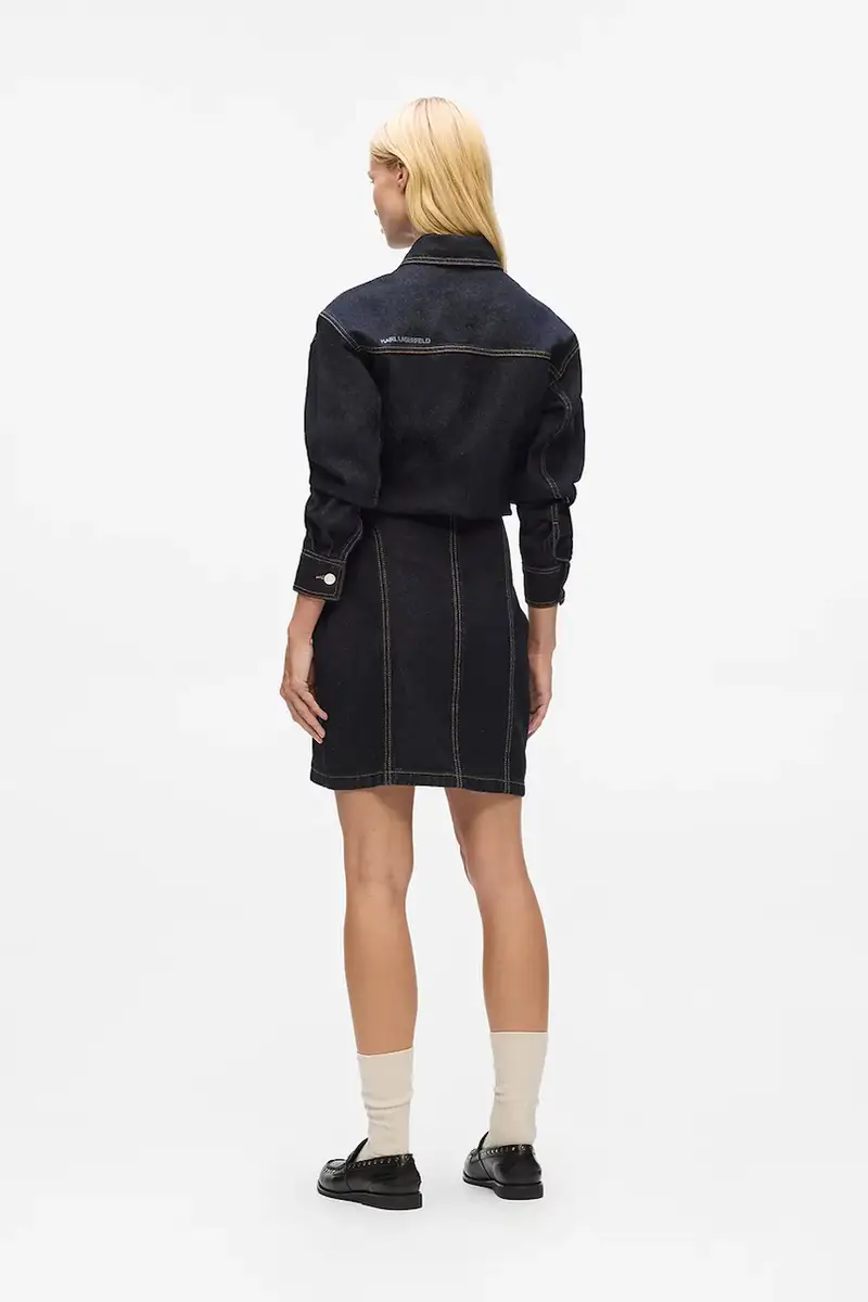 vestito di jeans colore blu navy A4W13019 miniatura 2