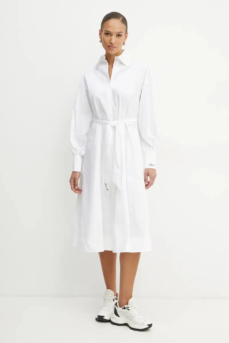 vestito in cotone colore bianco A1W13018