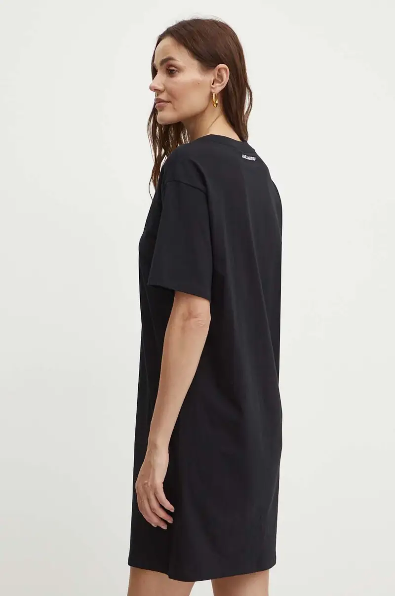 vestito in cotone colore nero 245W1352 miniatura 3