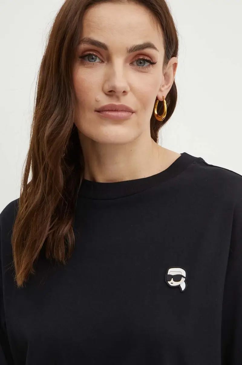 vestito in cotone colore nero 245W1352 miniatura 4