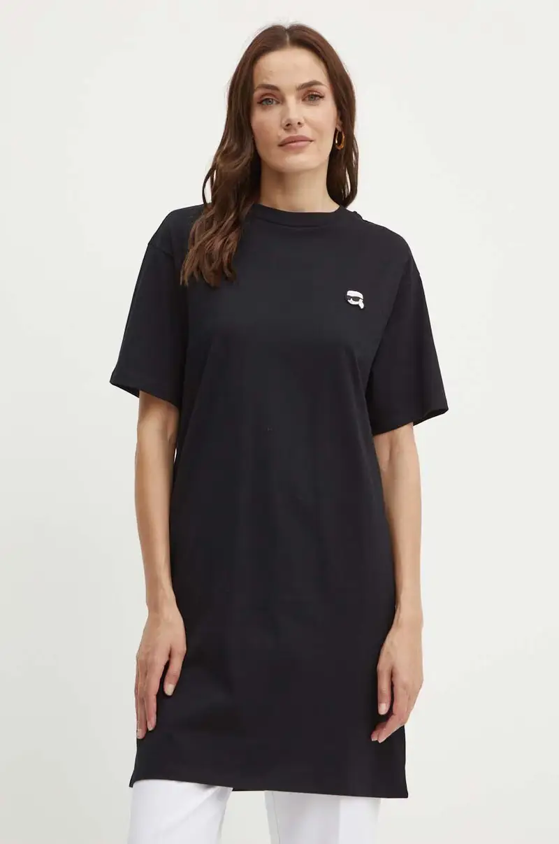 vestito in cotone colore nero 245W1352