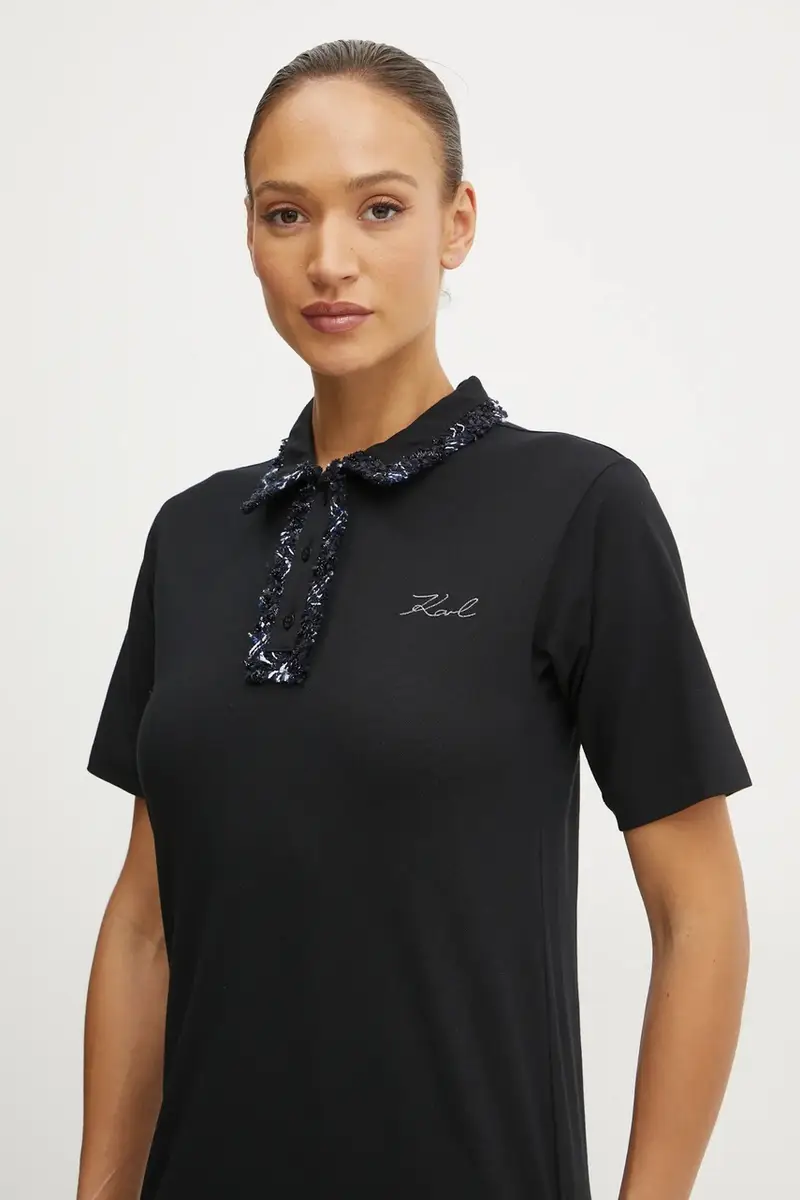 vestito in cotone colore nero A1W13042 miniatura 4