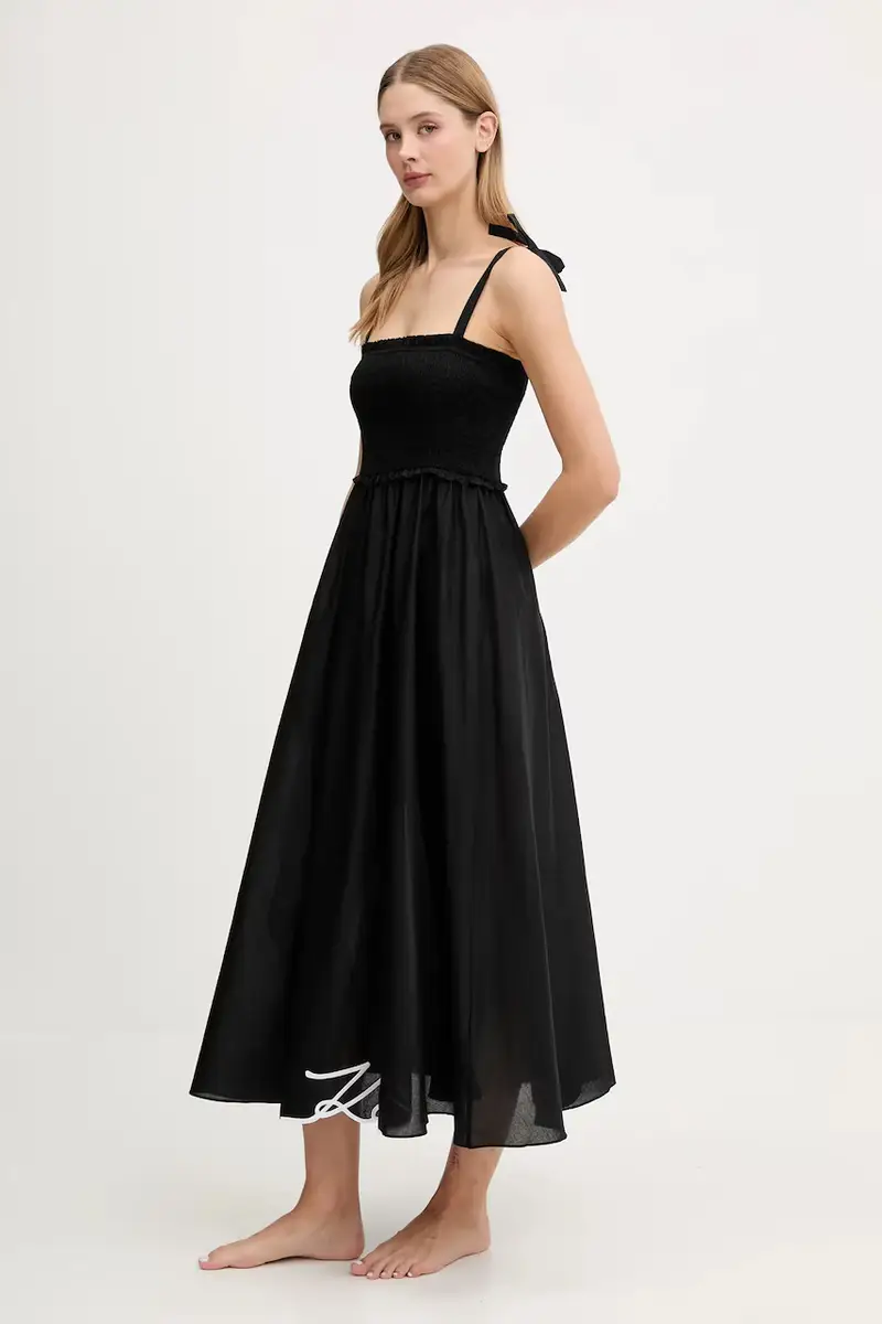 vestito in cotone Nero miniatura 2