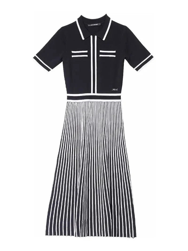 Vestitoa maglia pieghevole Nero