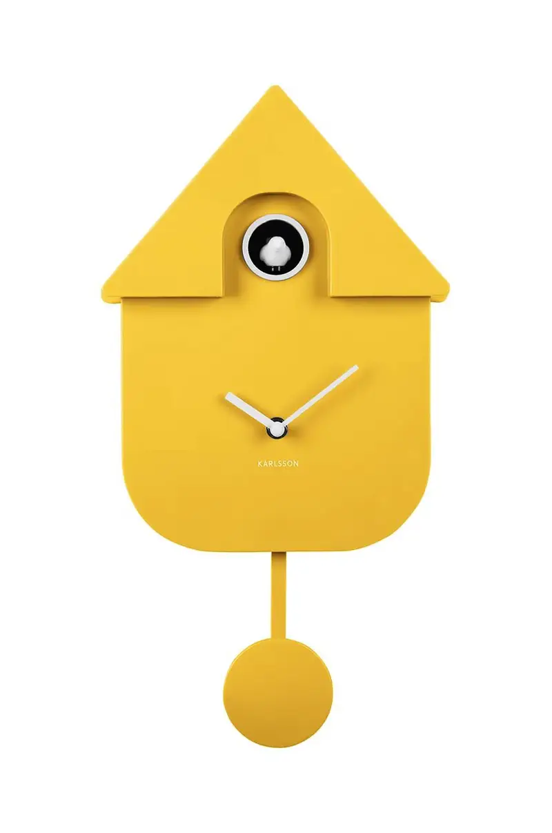 orologio da parete Modern Cuckoo Giallo