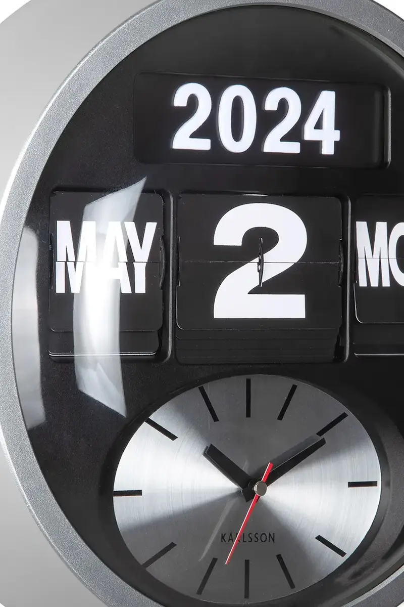 orologio da parete Round Flip 32, 5 cm Grigio miniatura 3