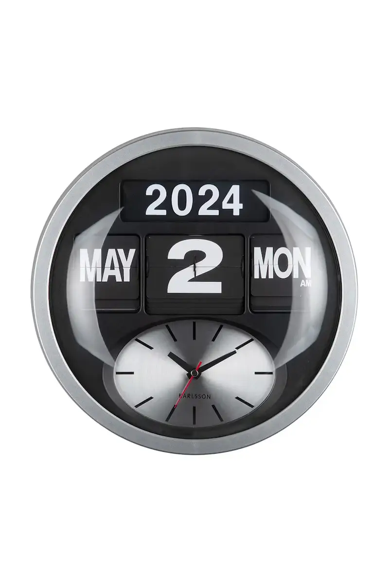 orologio da parete Round Flip 32,5 cm Grigio