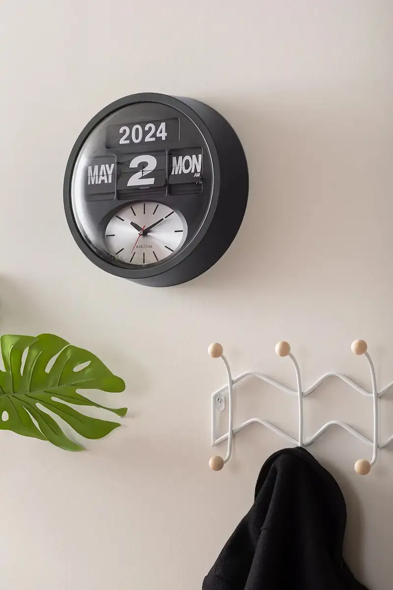 orologio da parete Round Flip 32, 5 cm Nero miniatura 4