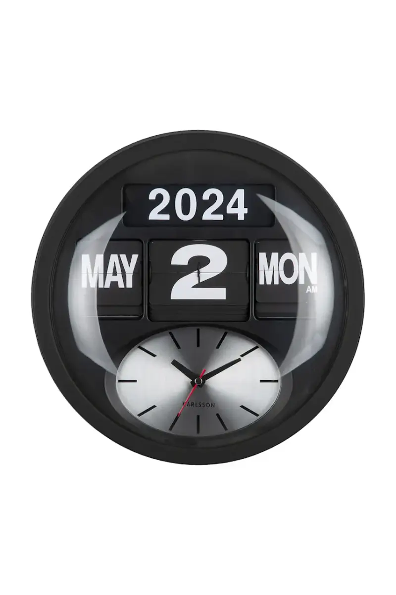 orologio da parete Round Flip 32,5 cm Nero