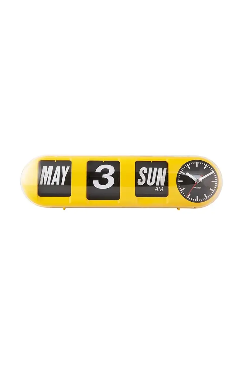 orologio da parete Tube Flip colore giallo