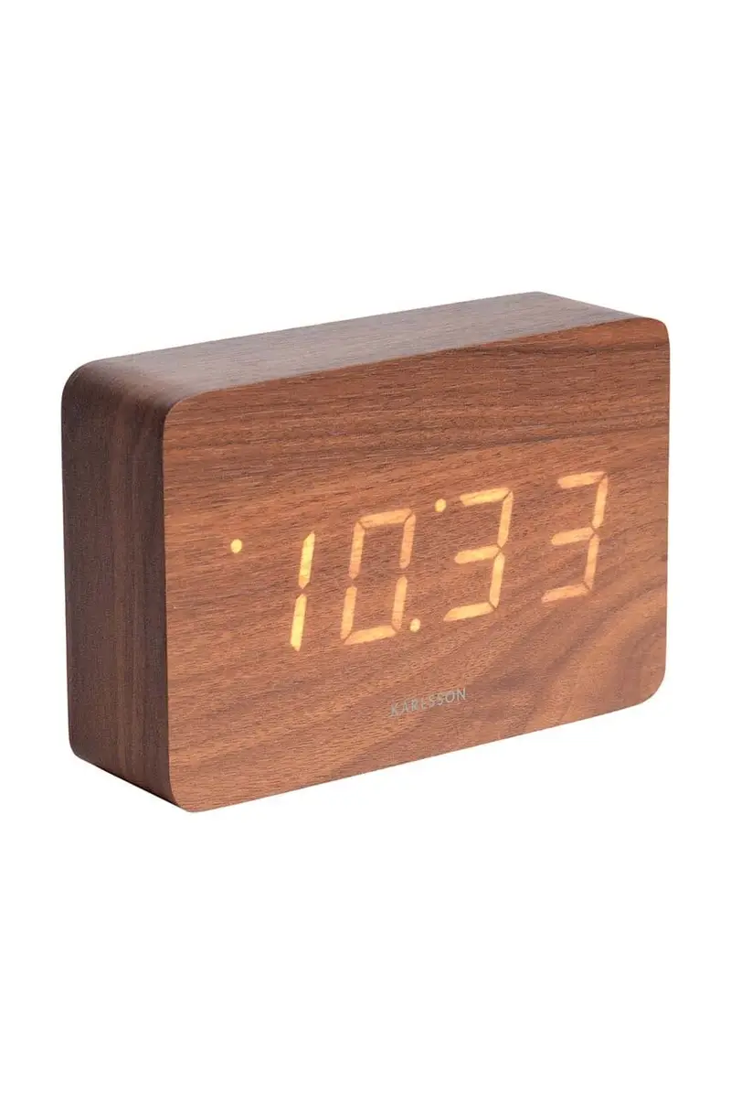 sveglia LED Square Marrone