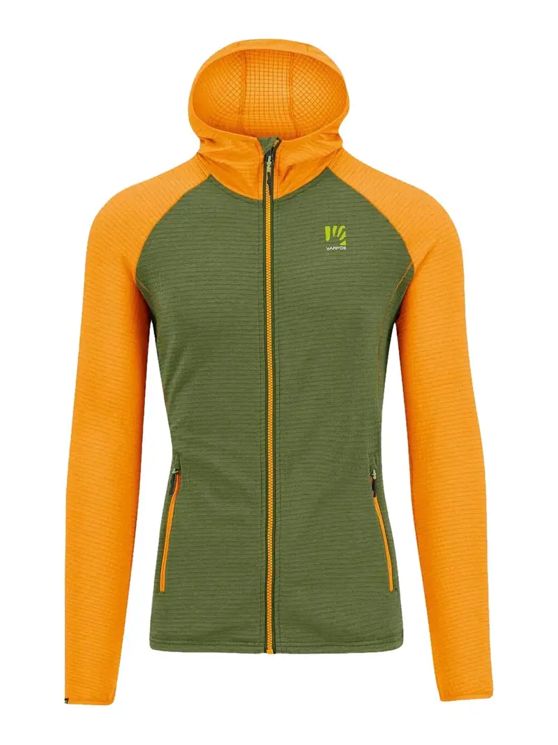 Felpa con cappuccio e zip intera Ambrizzola Verde