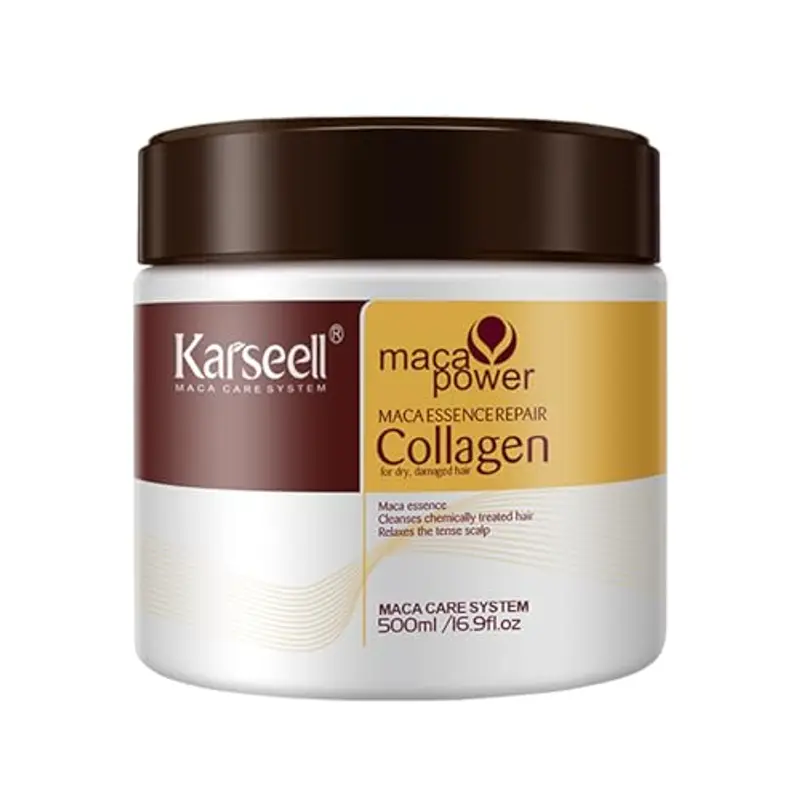 Karseell Collagene Maschera Capelli 100ml, Maca Essenza Olio di Argan Riparazione Profonda Maschera Capelli per Capelli Secchi Danneggiati Tutti i Tipi di Capelli