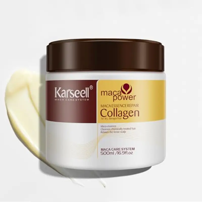 Karseell Collagene Maschera Capelli 100ml, Maca Essenza Olio di Argan Riparazione Profonda Maschera Capelli per Capelli Secchi Danneggiati Tutti i Tipi di Capelli miniatura 2