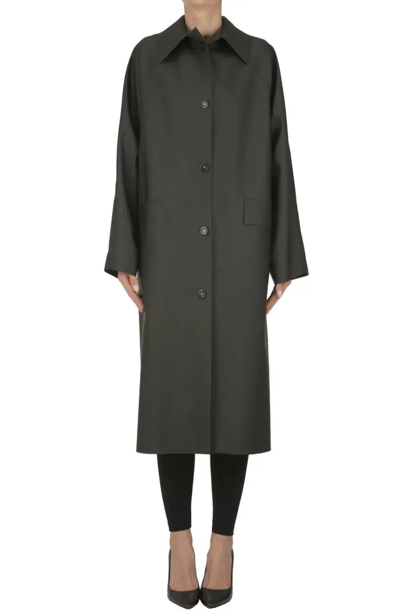 Impermeabile in tessuto gommato Nero